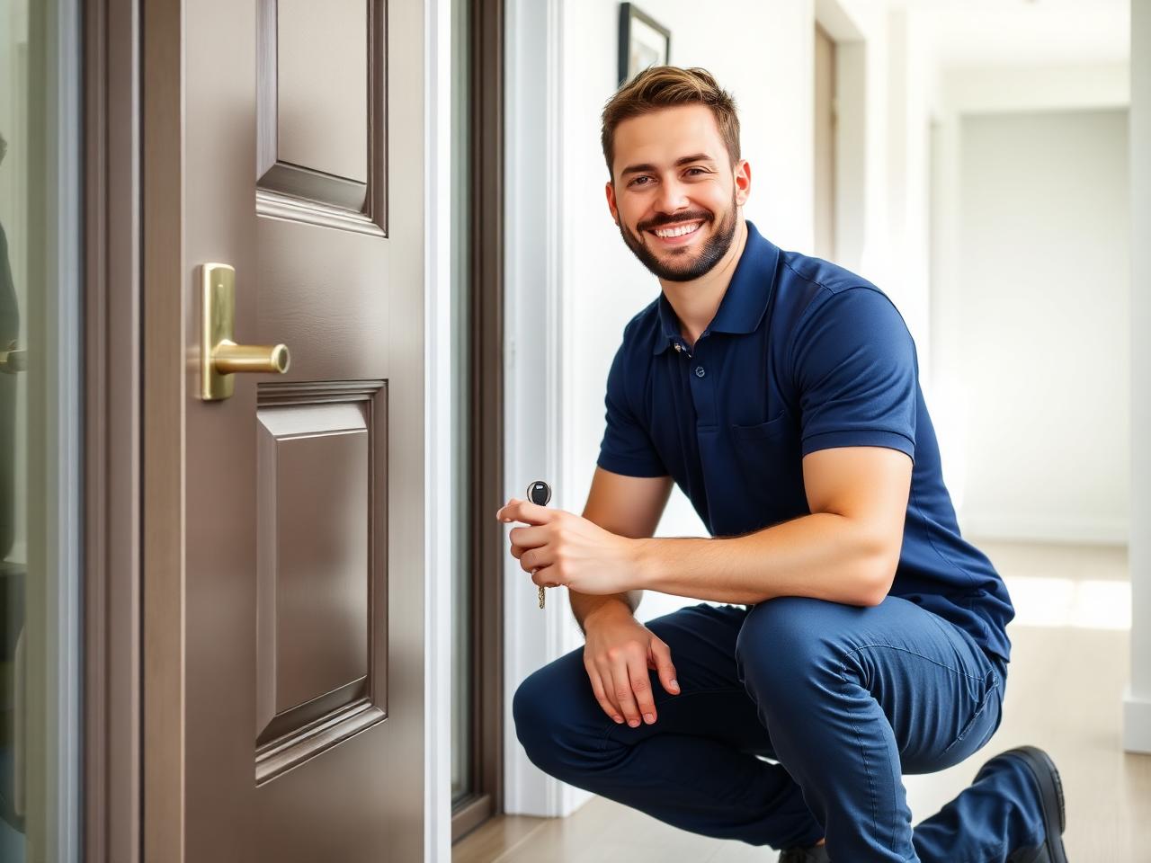 Chaveiro 24 horas atendendo cliente em porta residencial em Fortaleza